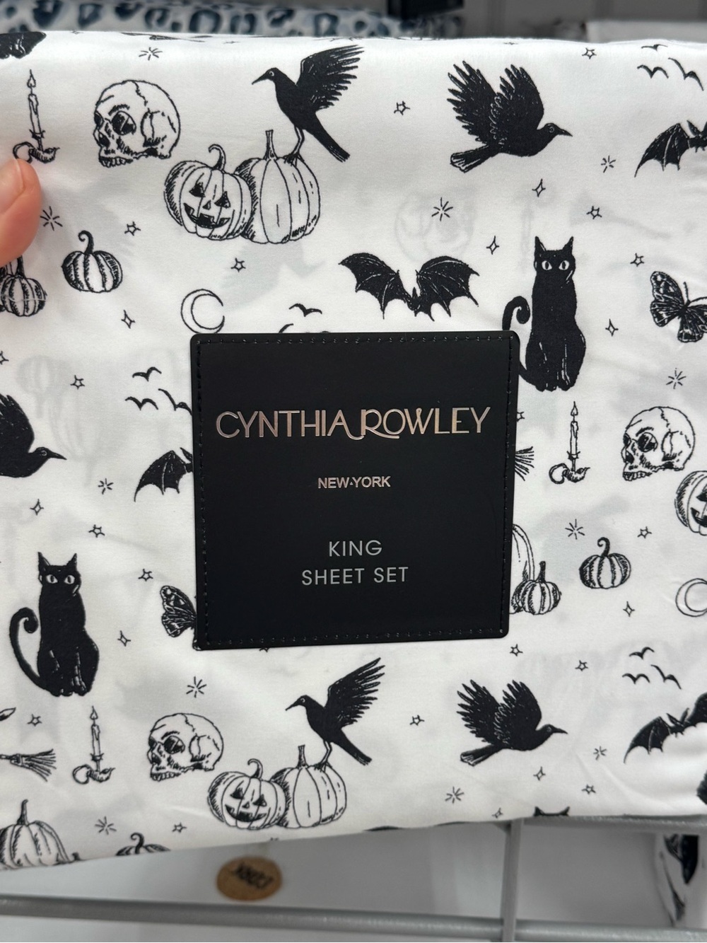 Cynthia Rowley Black and White Halloween King Sheet Set